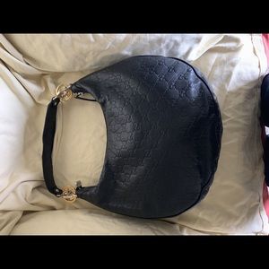 Black Gucci medium GG twin hobo handbag